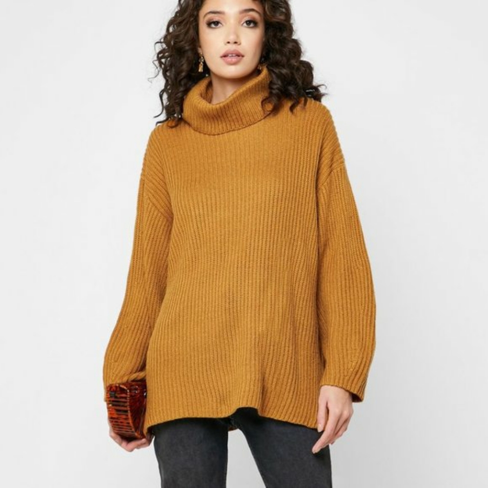 NWT Topshop Longline Turtleneck Sweater Size 4-6 - Picture 1 of 4